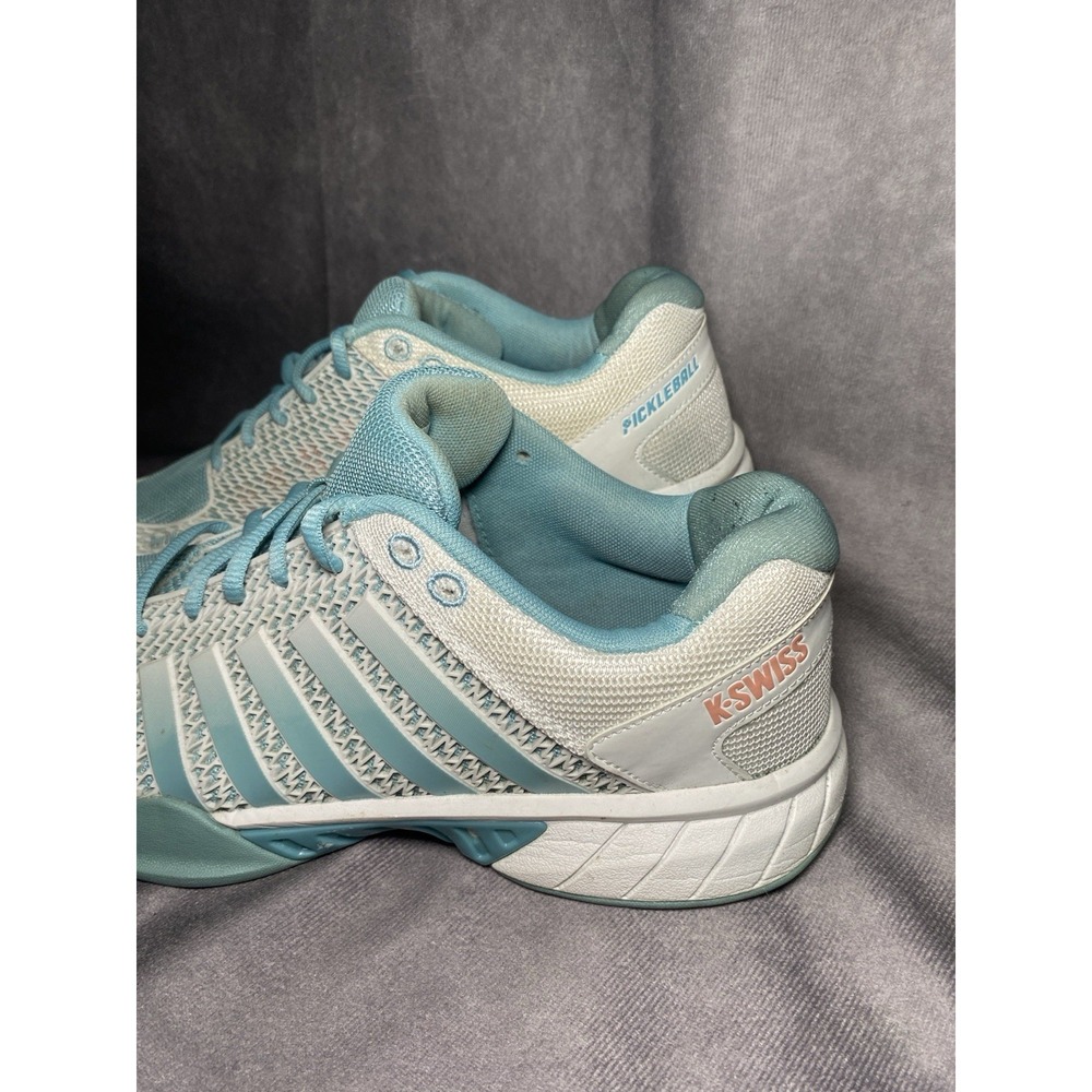 K-Swiss Pickleball Shoes White Teal Light Blue Lightweight Cushion Sneaker Sz 9 - Picture 3 of 10